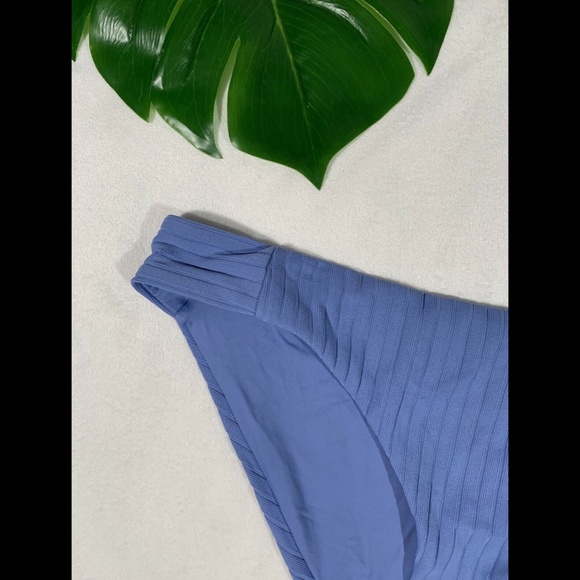 NWT $58 Becca Loreto Ribbed‎ Bikini Bottoms in Mist Blue [SZ XL ] - Picture 5 of 12